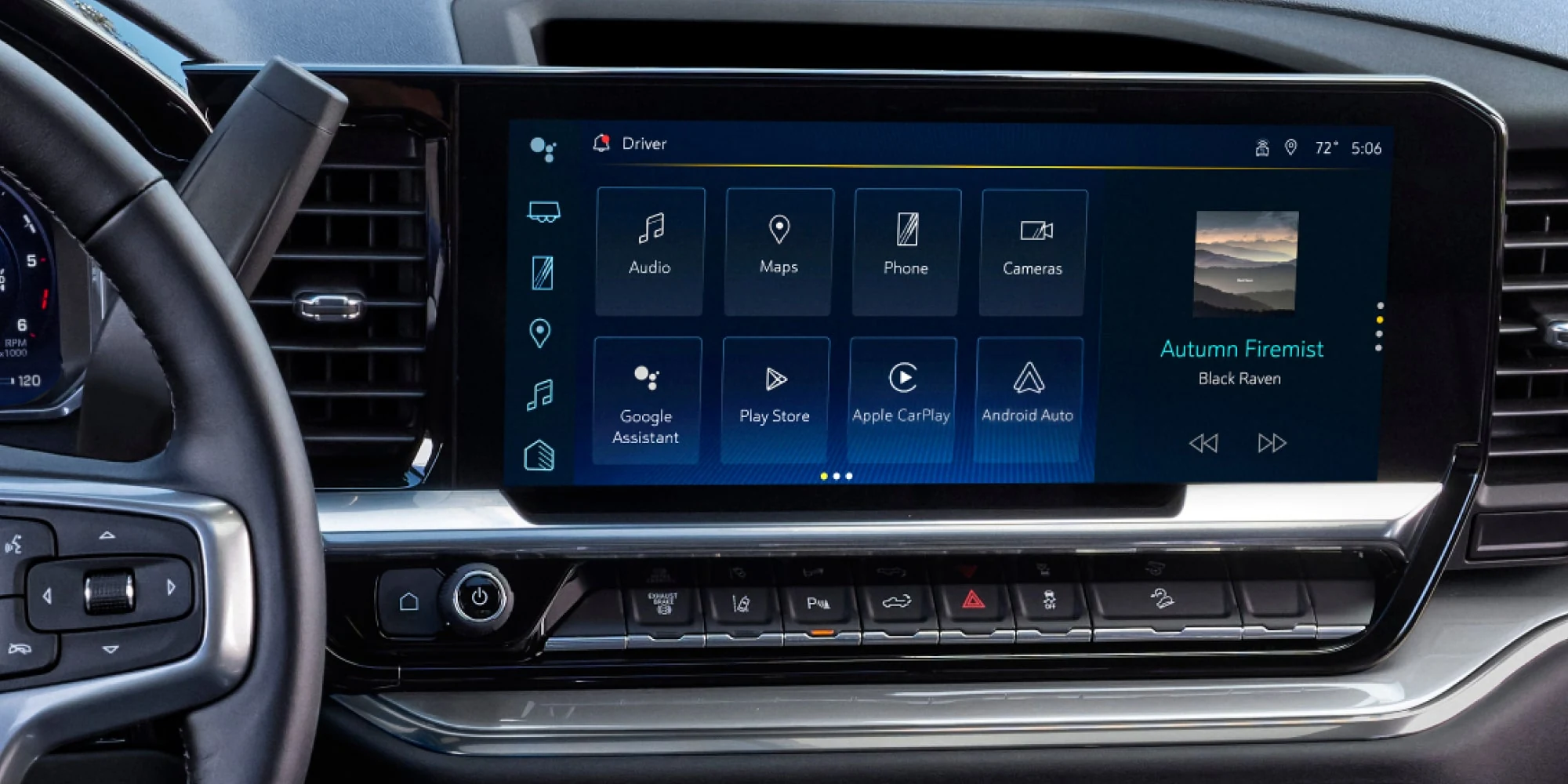 Chevrolet Silverado HD center touchscreen and controls