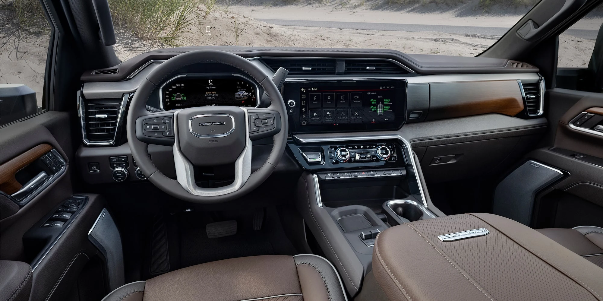 GMC Sierra HD Denali dashboard and front cabin